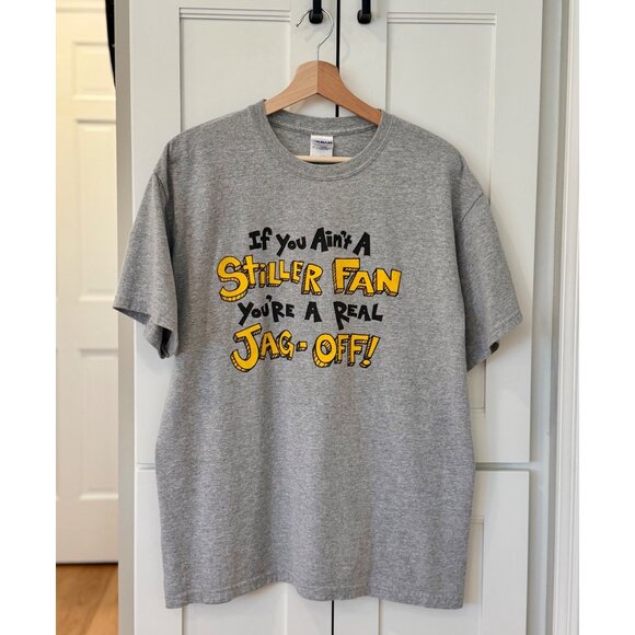 NFL Pittsburgh Steelers Funny T-Shirt Jag Off Stiller Fan Humor Size Large Gray - Picture 5 of 6